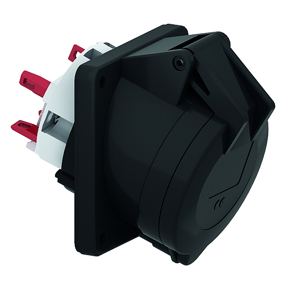 Панельная розетка черная с наклоном, для сценического оборудования