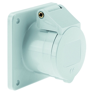 картинка Панельная розетка пост. тока с наклоном - Фланец 75x75, крепление 60x60