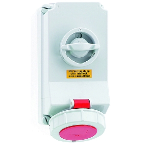 картинка Настенная розетка с выключателем и блокировкой - Размер корпуса 225x118