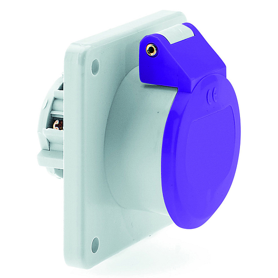 Панельная розетка - прямая, фланец 55x55, крепление 45x45