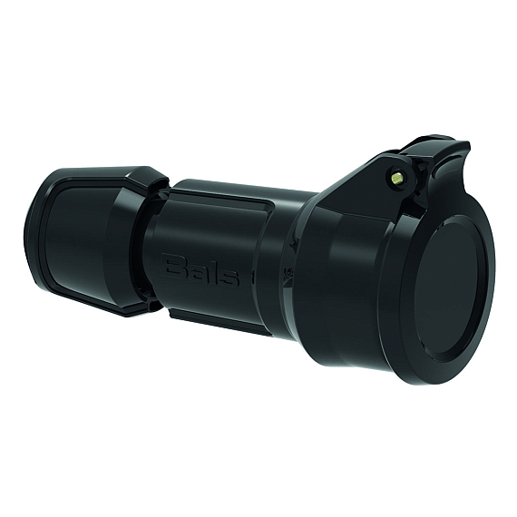 Кабельная  розетка Schuko с заземл. контактом - с откидной крышкой, немецкая система