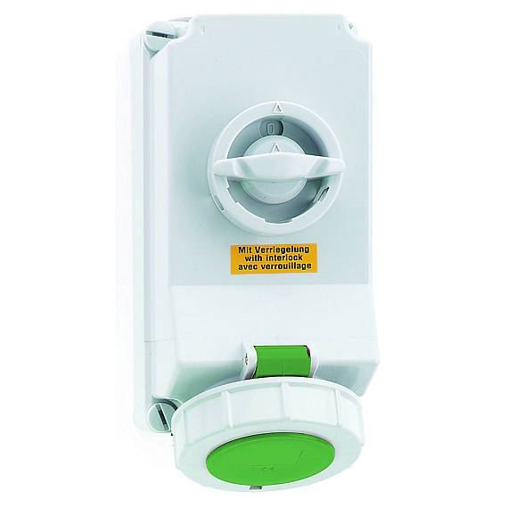 Настенная розетка с выключателем и блокировкой - Размер корпуса 225x118