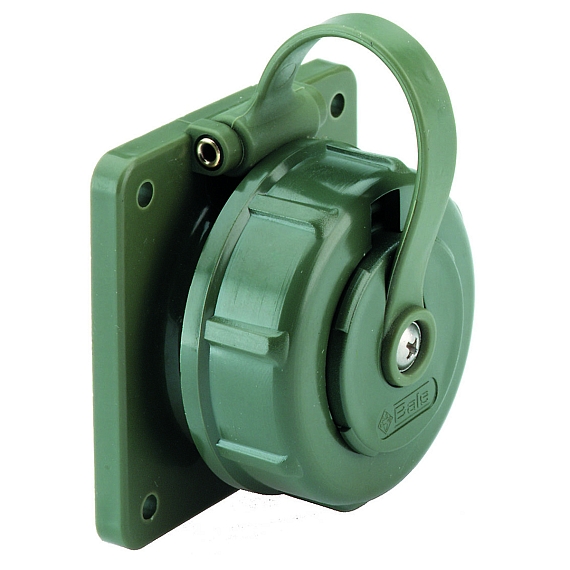 Панельная розетка TN с заземл. контактом - Фланец 75x75, крепление 60x60