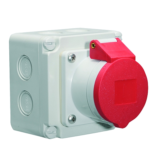 Настенная розетка - прямой, размер корпуса 102x102