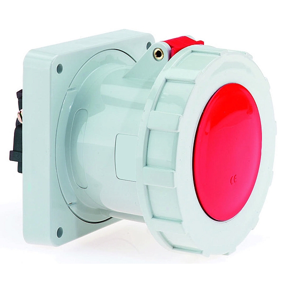 Панельная розетка прямая - Фланец 130x130, крепление 104x104