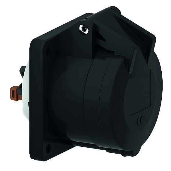 Панельная розетка черная прямая, для сценического оборудования