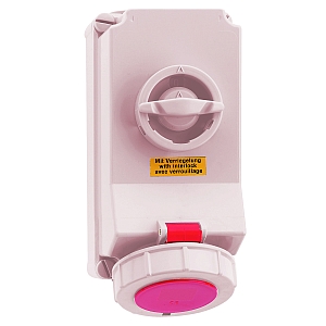 картинка Настенная розетка с выключателем и блокировкой, хим. стойкость - Размер корпуса 225x118