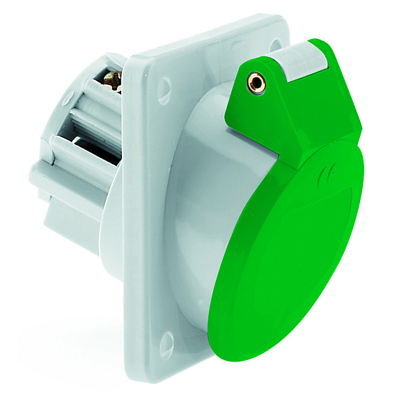 Панельная розетка - наклонный, фланец 68x62, крепление 53x47