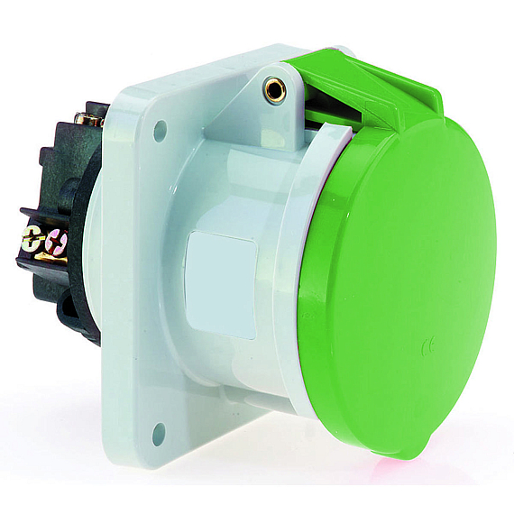 Панельная розетка прямая - Фланец 107x100, крепление 85x77