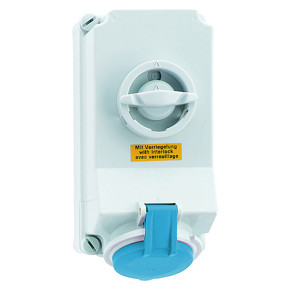 Настенная розетка с выключателем и блокировкой - Размер корпуса 225x118