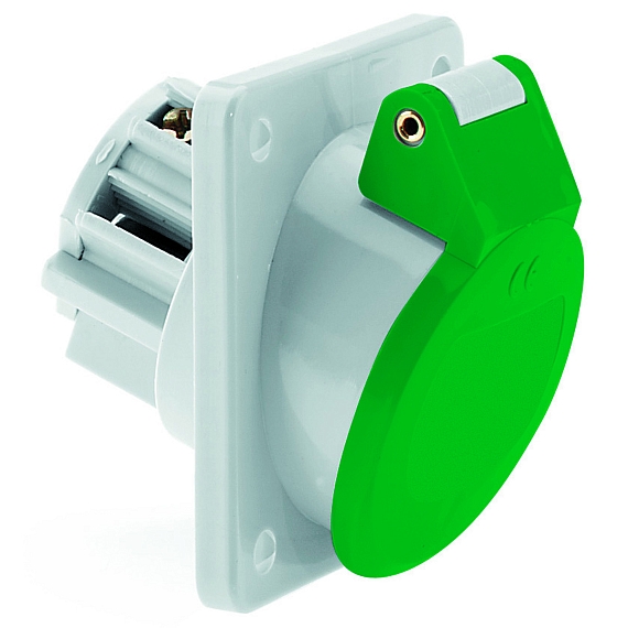 Панельная розетка - наклонный, фланец 68x62, крепление 53x47