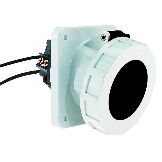 Панельная розетка с наклоном - с блокировкой пилотного контакта, фланец 114x114