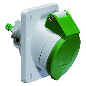 картинка Панельная розетка с наклоном - Фланец 87x71, крепление 70x52