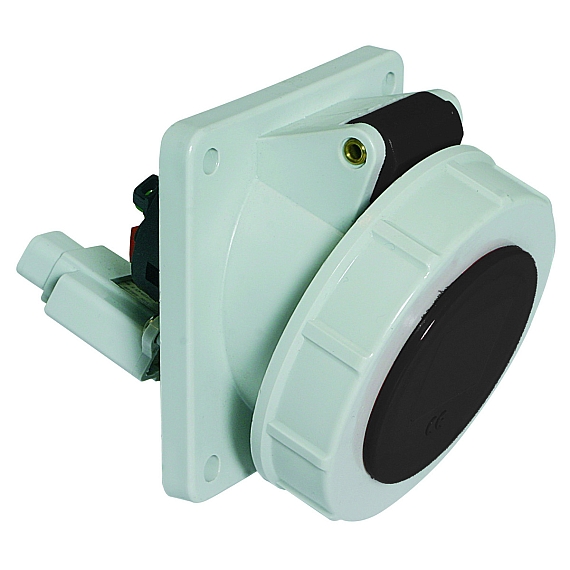 Панельная розетка с наклоном - с замык. и размык. контактом, фланец 85x85