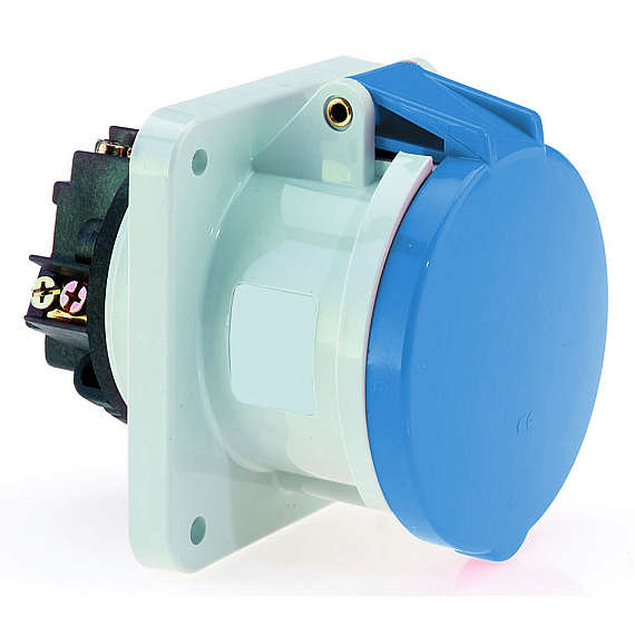 Панельная розетка прямая - Фланец 107x100, крепление 85x77