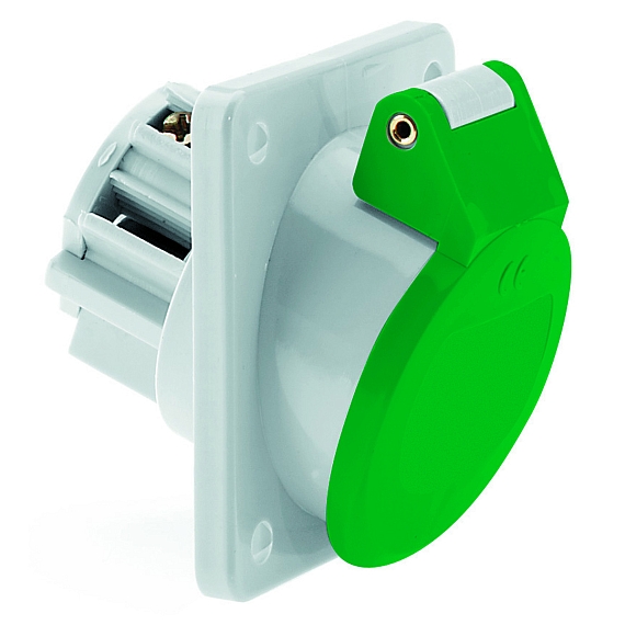 Панельная розетка - наклонный, фланец 68x62, крепление 53x47