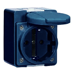 картинка Настенная розетка с заземл. контактом - Размер корпуса 66x54