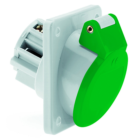 Панельная розетка - наклонный, фланец 68x62, крепление 53x47