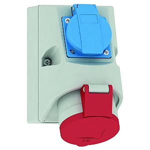 картинка Комбинир. настенная розетка - с готовой проводкой и цоколем предохранителя