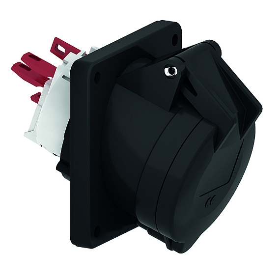 Панельная розетка черная с наклоном, для сценического оборудования