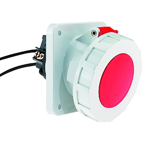 картинка Панельная розетка с наклоном - с блокировкой пилотного контакта, фланец 114x114