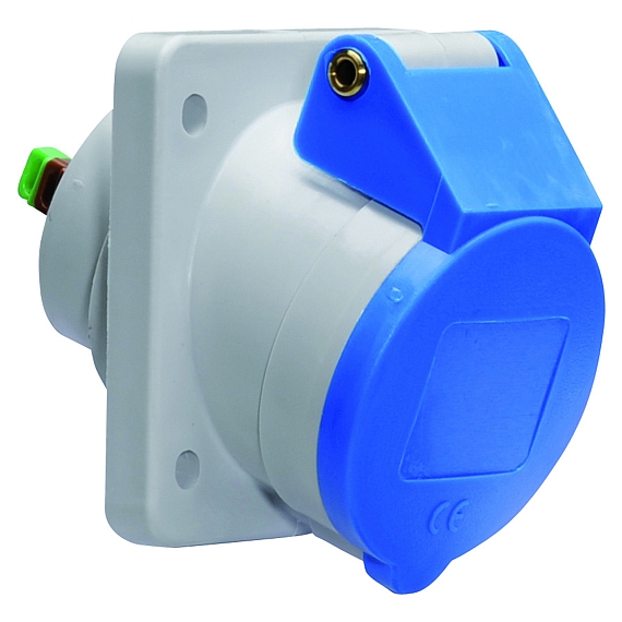 Панельная розетка с наклоном - Фланец 87x71, крепление 70x52