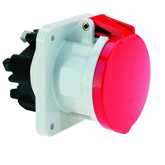 Панельная розетка прямая - Фланец 107x100, крепление 85x77