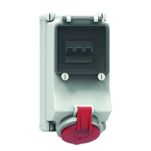 картинка Настенная розетка с предохранителем - с С-автоматом, размер корпуса 225x118