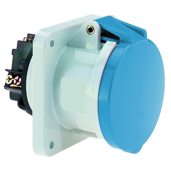 Панельная розетка прямая - Фланец 107x100, крепление 85x77