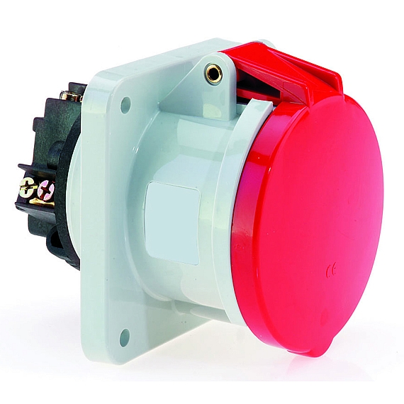 Панельная розетка прямая - Фланец 107x100, крепление 85x77