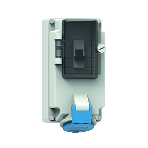 картинка Настенная розетка с предохранителем - с С-автоматом, размер корпуса 170x90