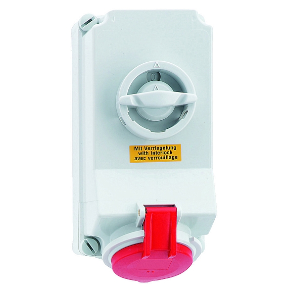 Настенная розетка с выключателем и блокировкой - Размер корпуса 225x118