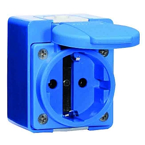 картинка Настенная розетка с заземл. контактом - Размер корпуса 66x54