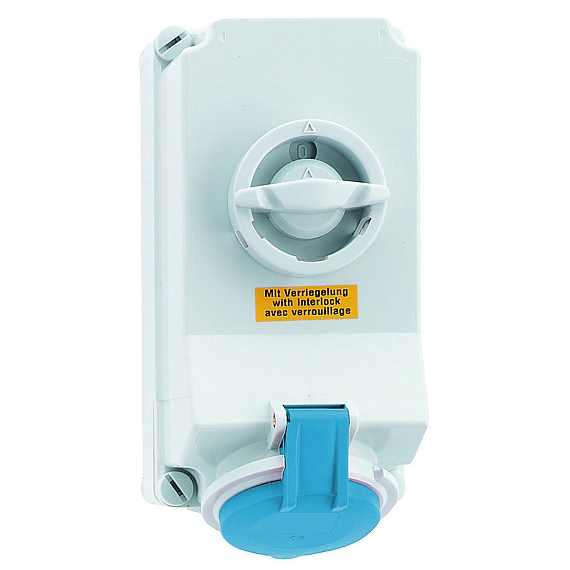 Настенная розетка с выключателем и блокировкой - Размер корпуса 225x118