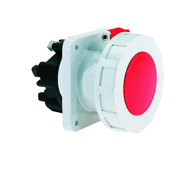 Панельная розетка прямая - Фланец 107x100, крепление 85x77