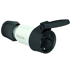 картинка Кабельная  розетка Schuko с заземл. контактом - с откидной крышкой, немецкая система