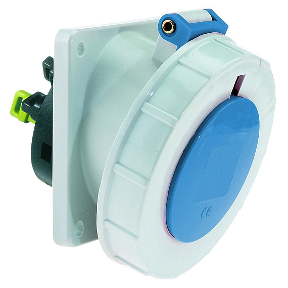 Панельная розетка с наклоном - Фланец 68x62, крепление 47x47