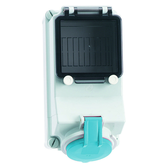 Настенная розетка с предохранителем - с рейкой DIN, размер корпуса 225x118