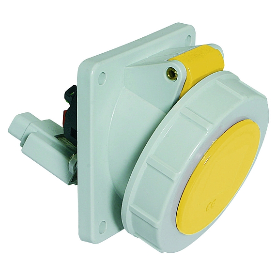 Панельная розетка с наклоном - с замык. и размык. контактом, фланец 85x85